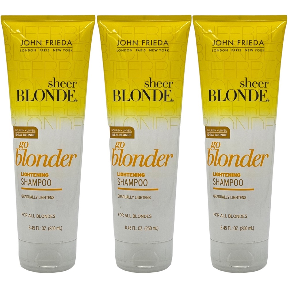 3 Pack John Frieda Sheer Blonde Go Blonder Lightening Shampoo 8.45 oz Nourishing